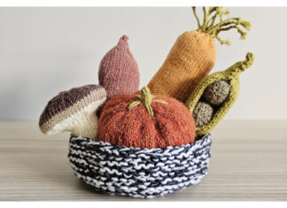Vegetable Basket Free Knitting Pattern