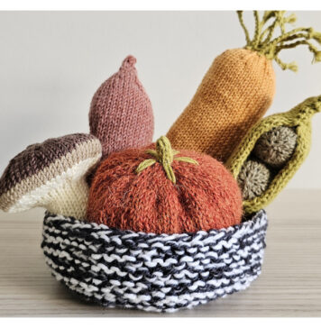 Vegetable Basket Free Knitting Pattern