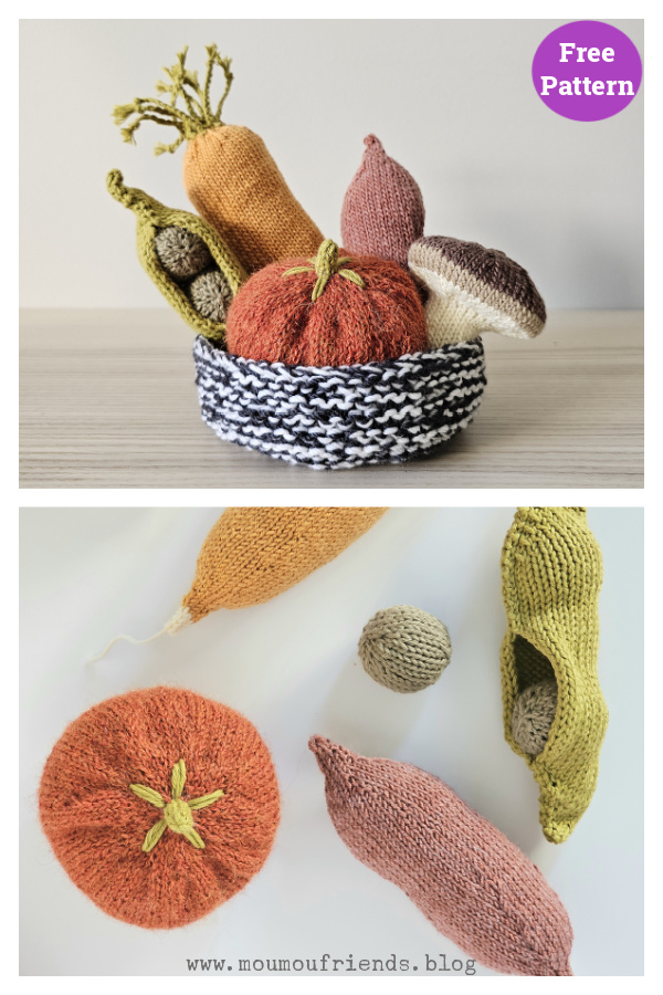 Vegetable Basket Free Knitting Pattern 