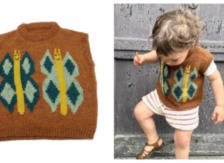 Butterfly Besties Children’s Slipover Free Knitting Pattern