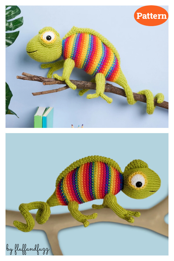 Chameleon Toy Knitting Pattern