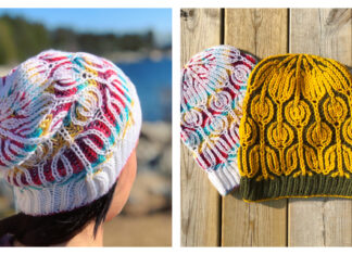 Flower Brioche Hat Free Knitting Pattern