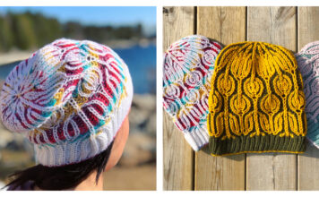 Flower Brioche Hat Free Knitting Pattern