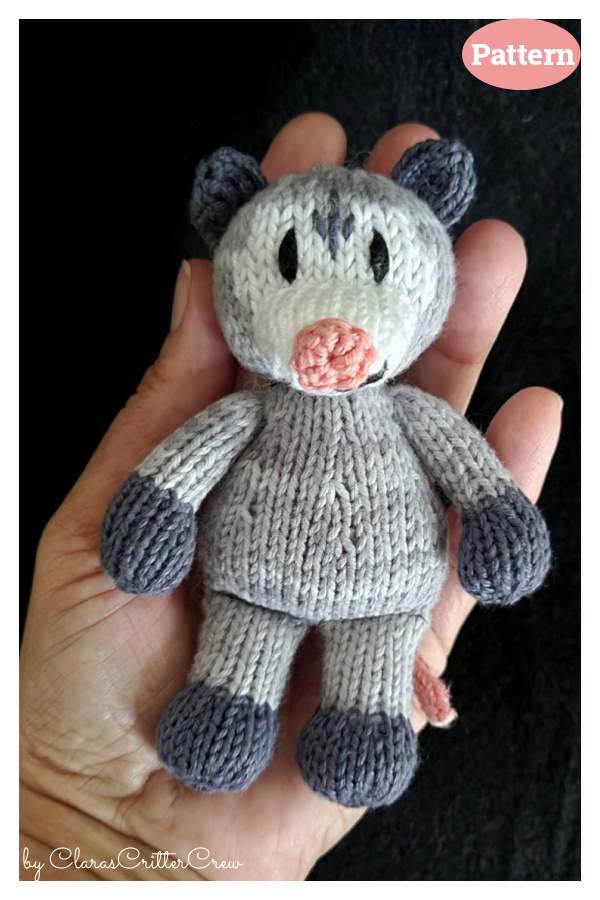 Opossum Animal Knitting Pattern