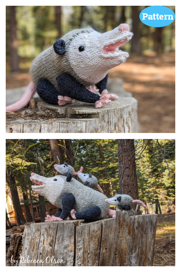 Opossum Family Knitting Pattern