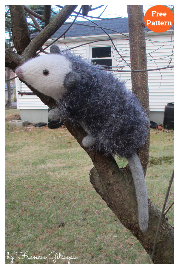 Ozzie the Opossum Free Knitting Pattern