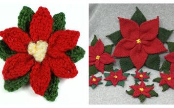 Poinsettia Flower Knitting Patterns