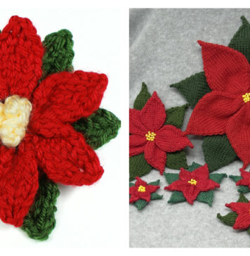 Poinsettia Flower Knitting Patterns