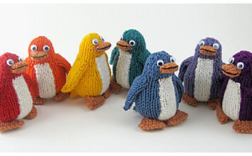 Rainbow Penguins Free Knitting Pattern