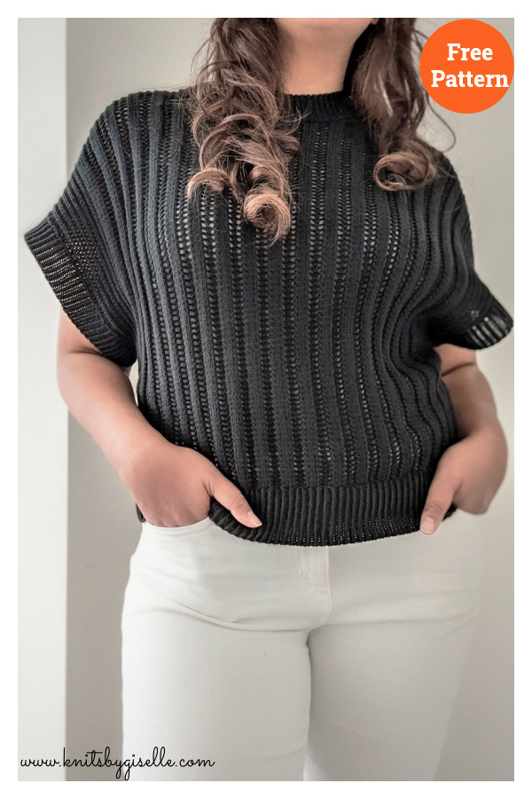 Stria Lace Tee Free Knitting Pattern