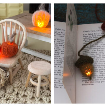 Acorn and Pumpkin Lantern Free Knitting Pattern