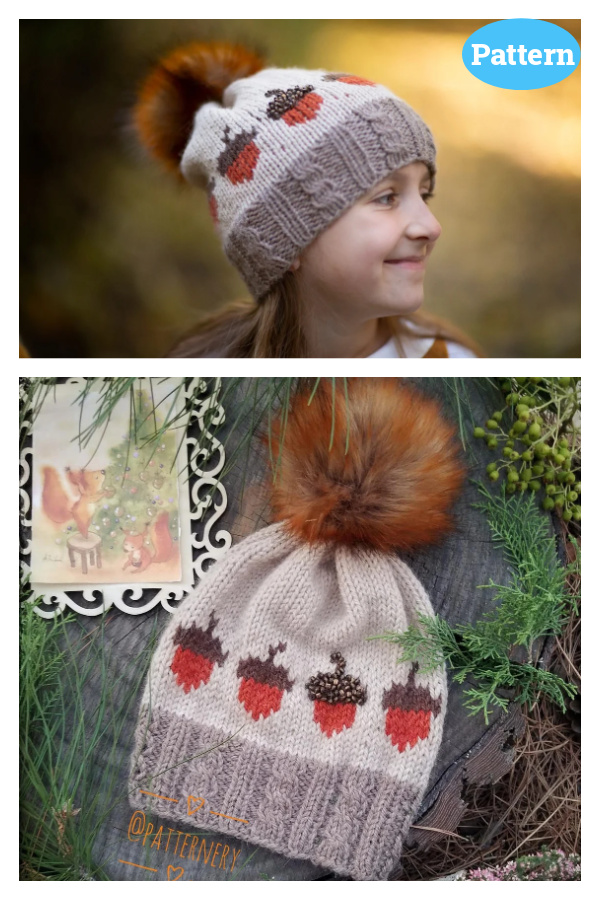 Acorns Hat Knitting Pattern