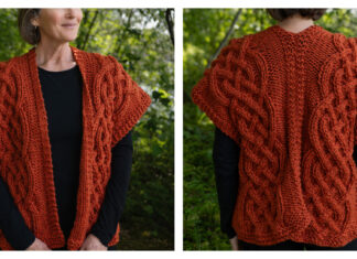 Bulky Cabled Vest Free Knitting Pattern