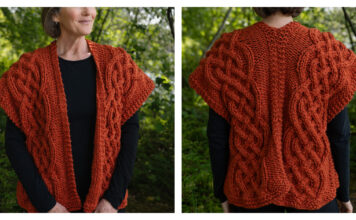 Bulky Cabled Vest Free Knitting Pattern