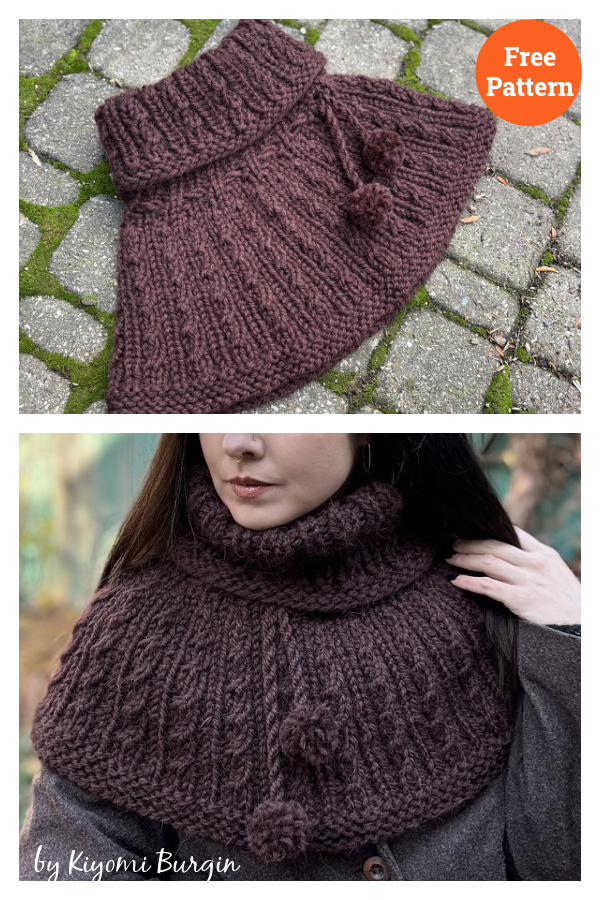 Kapelette Turtleneck Capelet Free Knitting Pattern