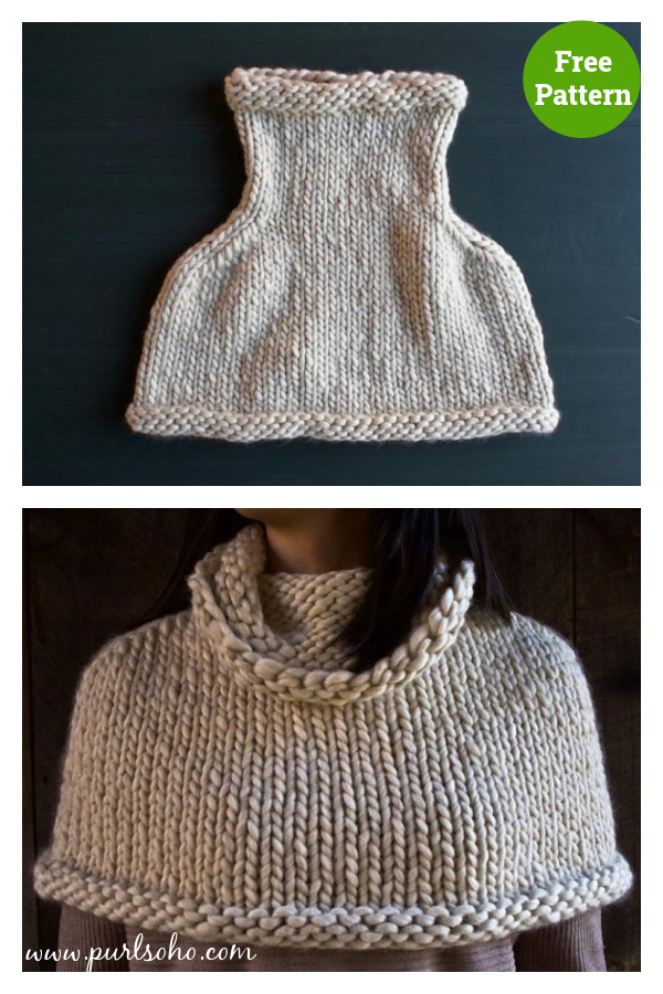 Mountain Capelet Free Knitting Pattern