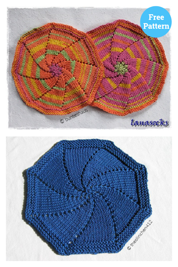 Octagonal Swirl Cloth Free Knitting Pattern