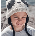 Panda Earflap Hat Free Knitting Pattern