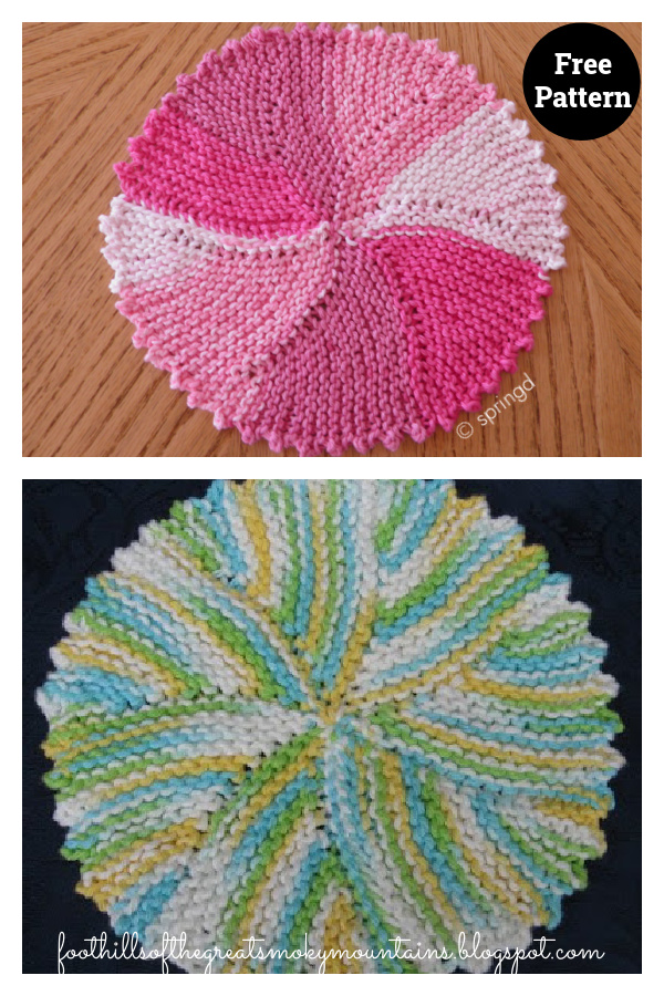 Picot Swirl Cloth Free Knitting Pattern