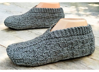 Plaid Slippers Free Knitting Pattern