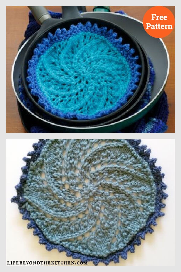 Round Trivet Free Knitting Pattern