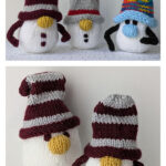 Snowmen with Beanie Hats Free Knitting Pattern