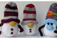 Snowmen with Beanie Hats Free Knitting Pattern