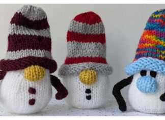 Snowmen with Beanie Hats Free Knitting Pattern