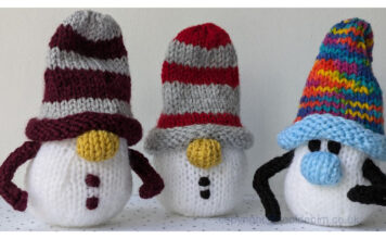 Snowmen with Beanie Hats Free Knitting Pattern