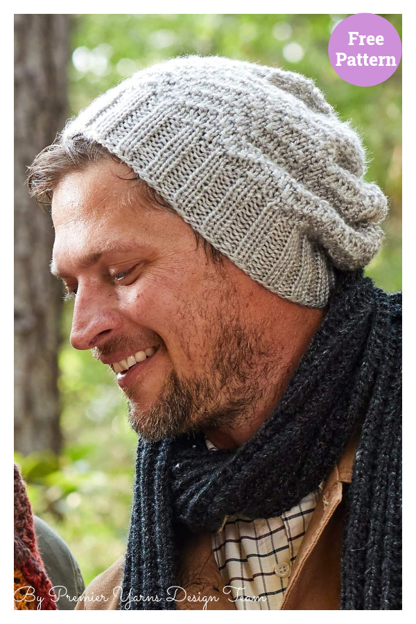 Textured Chevron Hat Free Knitting Pattern