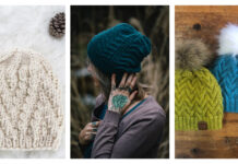 Textured Chevron Hat Knitting Patterns