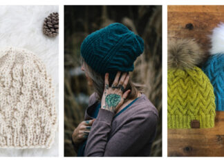 Textured Chevron Hat Knitting Patterns