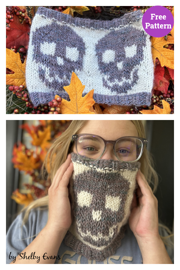 The Scowl Skull Cowl Free Knitting Pattern