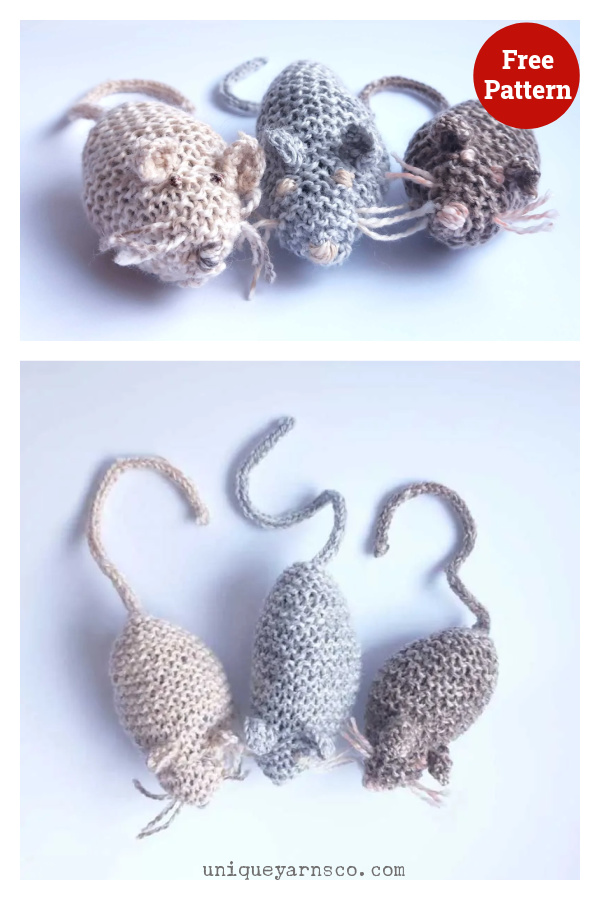 Three Little Mice Free Knitting Pattern