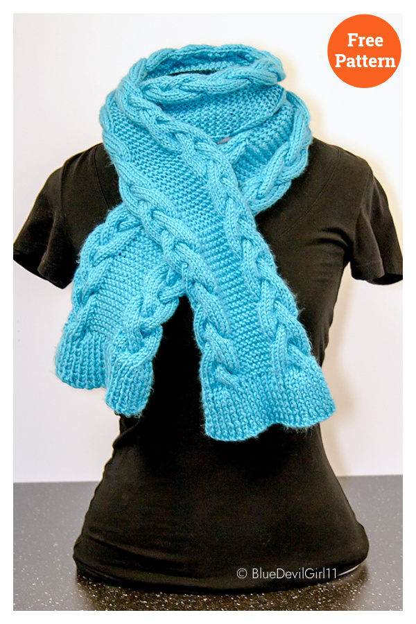 Cable Edge Scarf Free Knitting Pattern