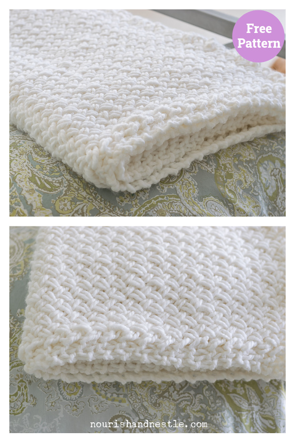 Diagonal Basket Weave Blanket Free Knitting Pattern