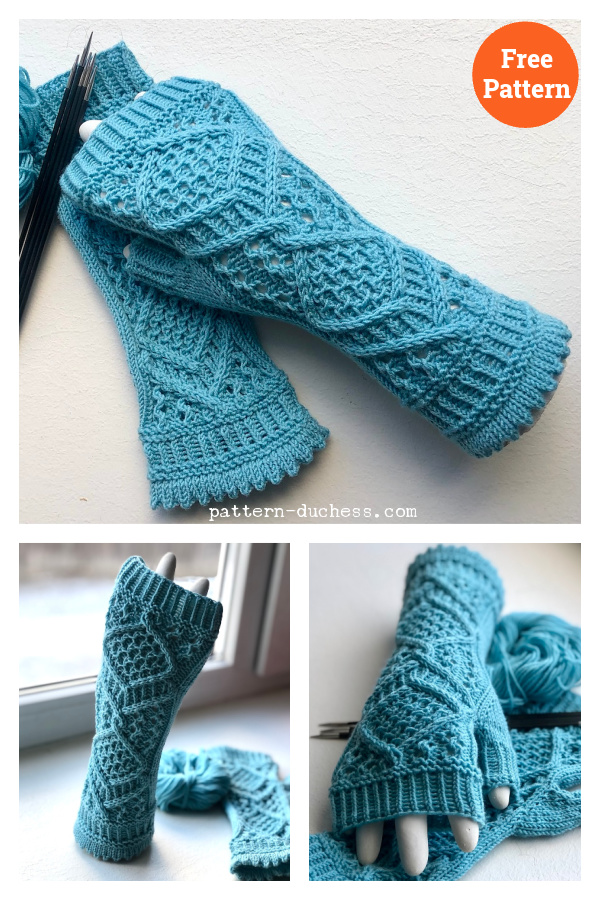 Fancy Fingerless Gloves Free Knitting Pattern