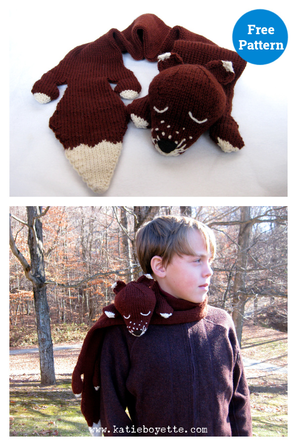 Stone Cold Fox Scarf Free Knitting Pattern