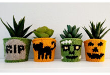 Tiny Halloween Plant Sweaters Free Knitting Pattern