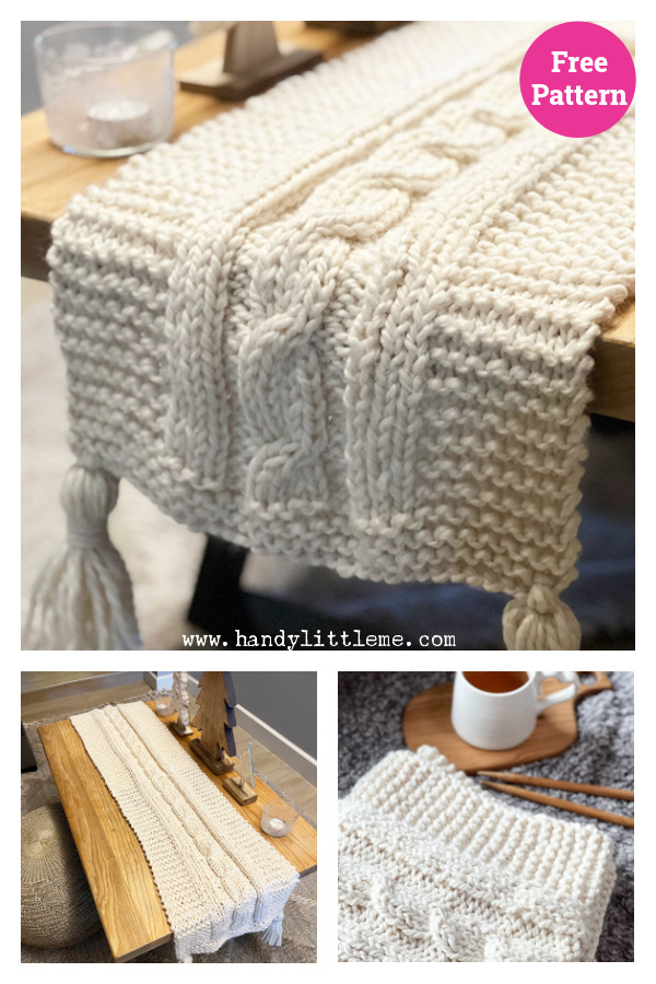 Cable Table Runner Free Knitting Pattern