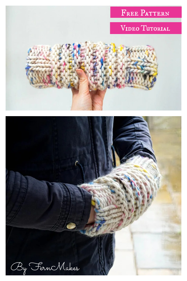 Cosy Handwarmer Free Knitting Pattern and Video Tutorial