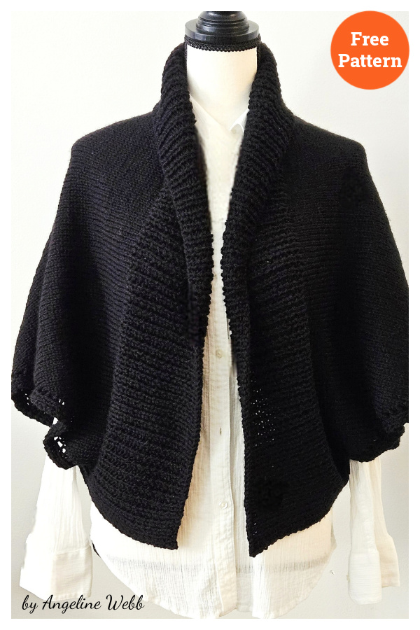 Folded Shrug Free Knitting Pattern