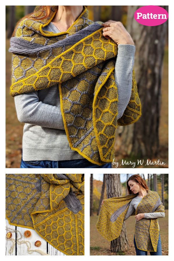 Honeycomb Conjecture Wrap Knitting Pattern