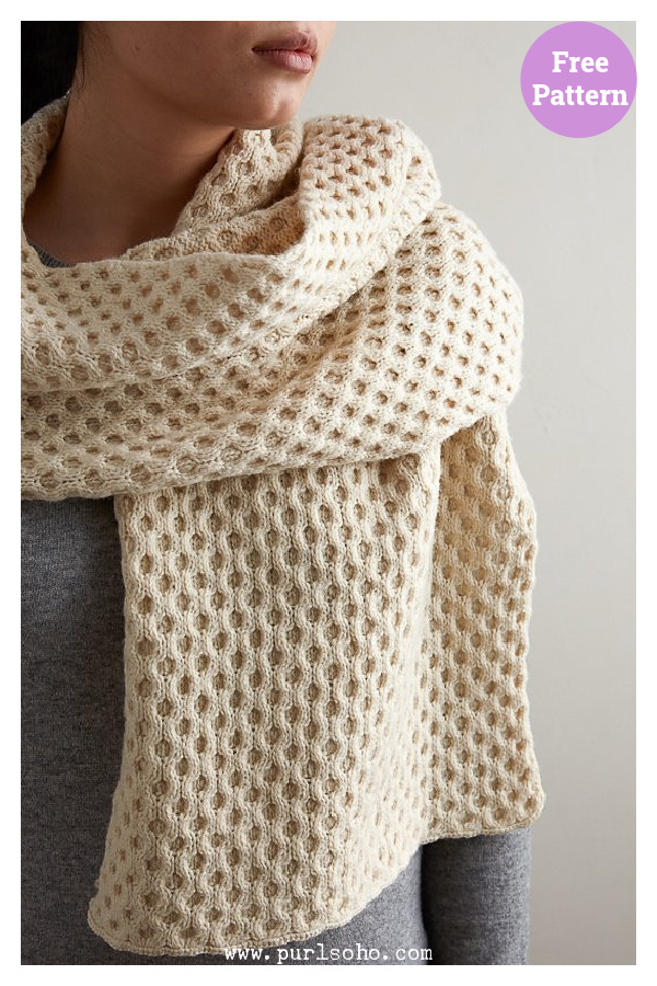 Honeycomb Wrap Free Knitting Pattern