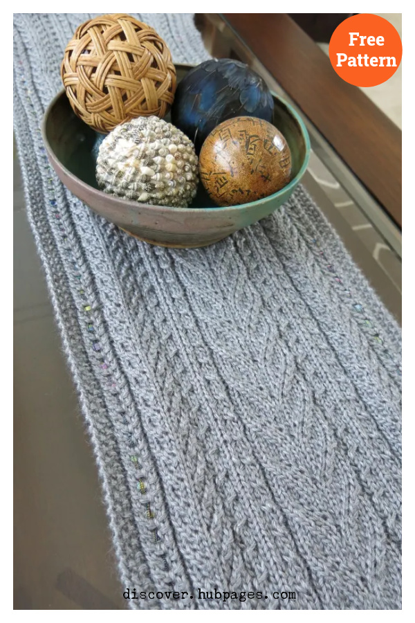 Lace and Cables Table Runner Free Knitting Pattern