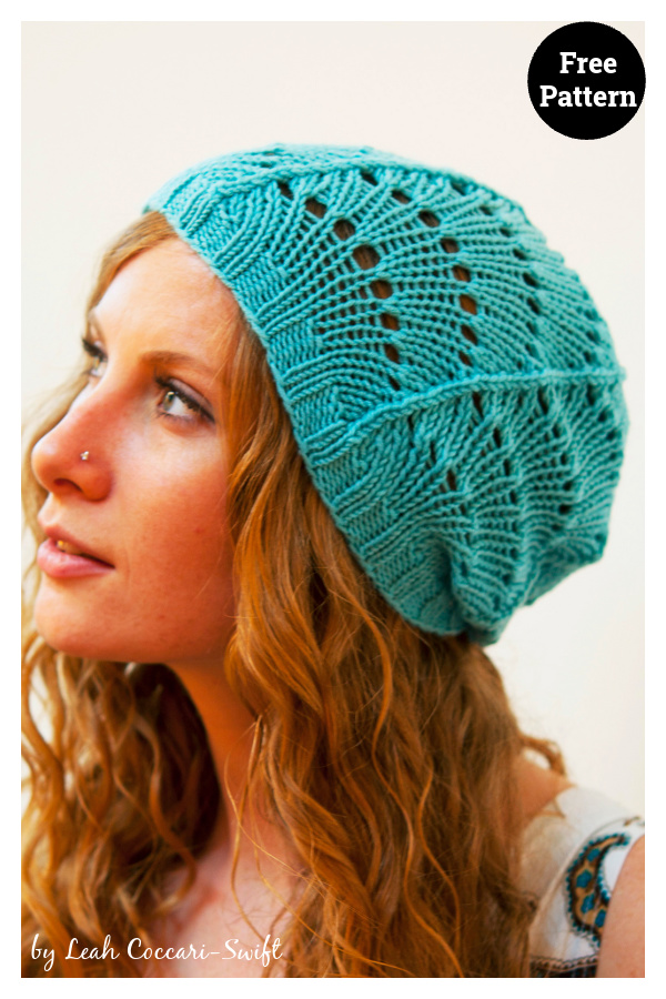 Scallop Lace Hat Free Knitting Pattern