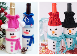 Snowman Bottle Covers Knitting Patterns