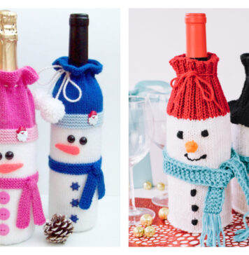 Snowman Bottle Covers Knitting Patterns