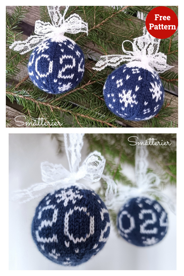 2024 Christmas Bauble Free Knitting Pattern