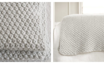 Double Seed Stitch Blanket Free Knitting Pattern